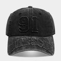 Vintage Washed "91" Baseball Cap | Distressed Embroidered Streetwear Hat | Byerclub