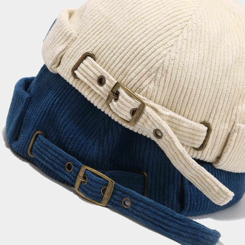 Vintage Corduroy Caps & Cuffed Beanies - Adjustable & Stylish Headwear for All Seasons