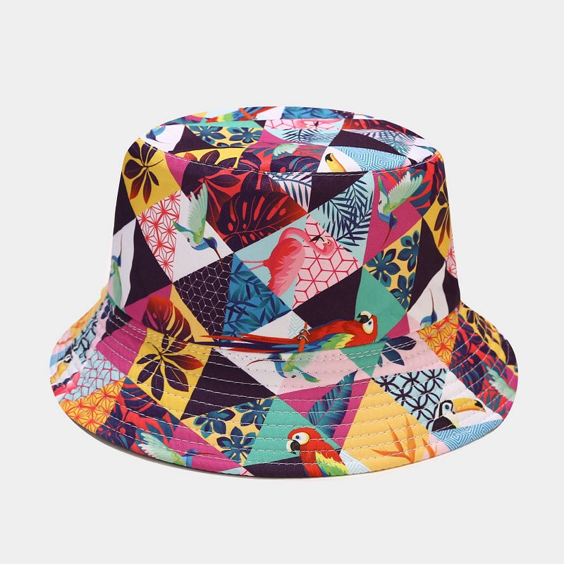 Floral Print Bucket Hat | Reversible Tropical Fisherman Cap
