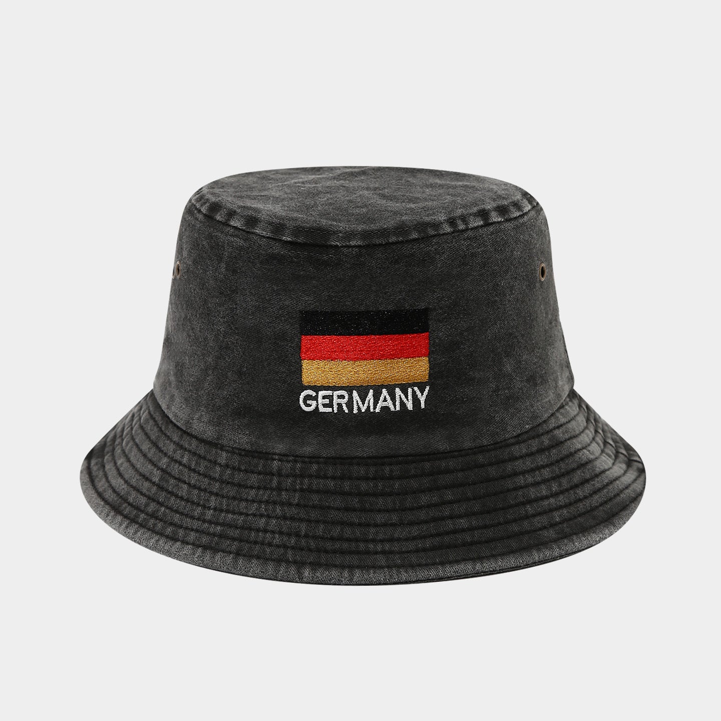 Vintage Flag Embroidery Bucket Hat | Washed Cotton Fisherman Cap | Byerclub