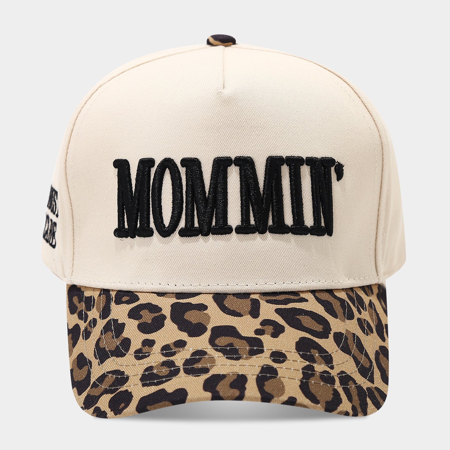Leopard Brim Snapback Cap | "MOMO" Embroidered Baseball Hat | Y2K Streetwear Cap