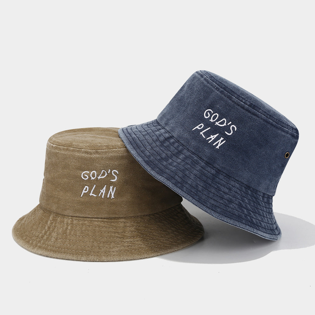 God's Plan Washed Bucket Hat | 4-Color Faith Fisherman Cap