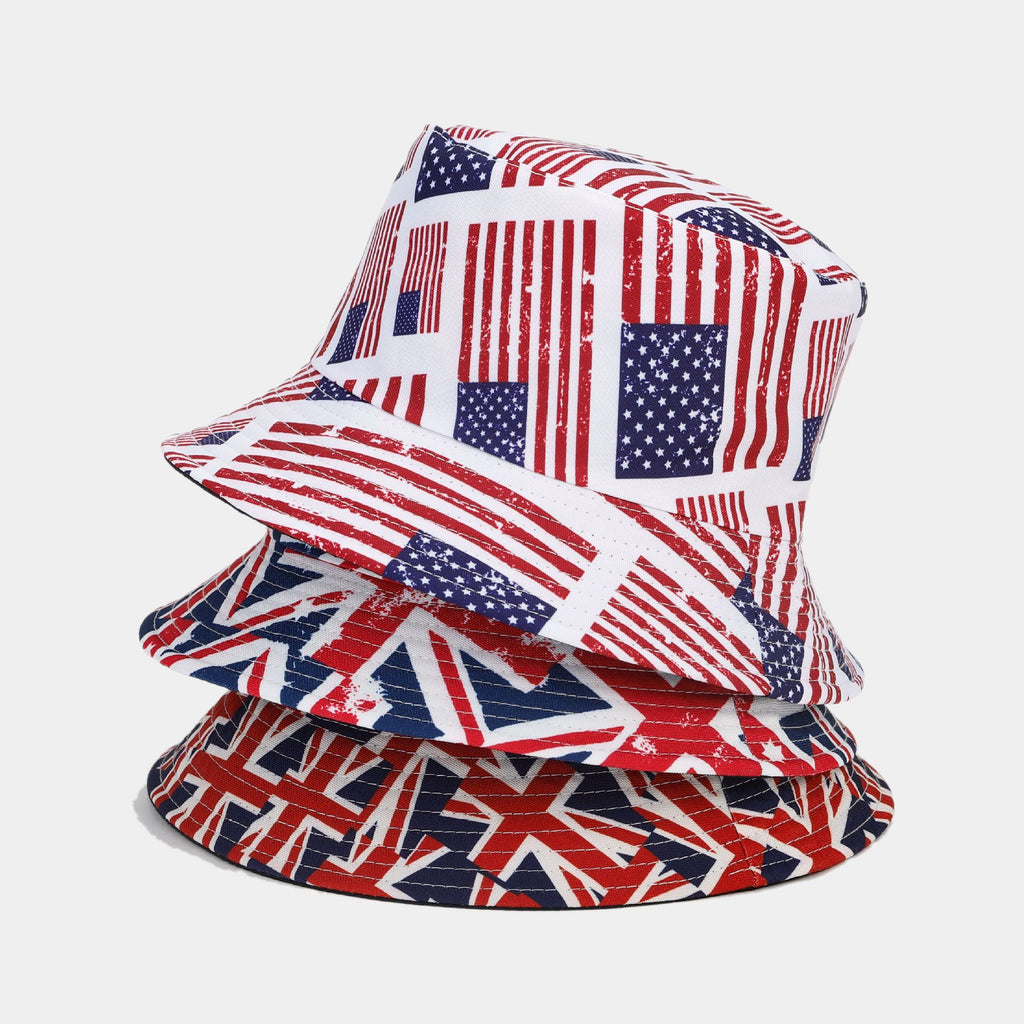USA UK Flag Bucket Hat | 4-Design Patriotic Fisherman Cap