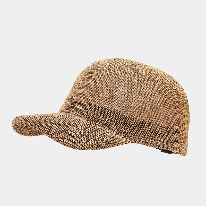 Woven Straw Baseball Cap | Breathable Summer Hat with Canvas Brim | Byerclub