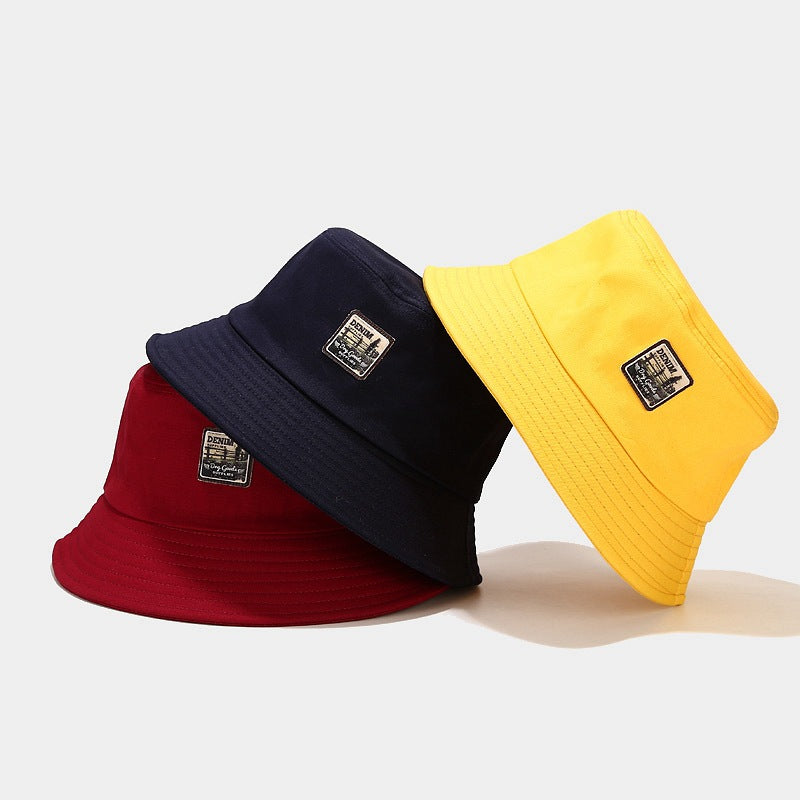 Denim Patch Bucket Hat | 7-Color Classic Fisherman Cap