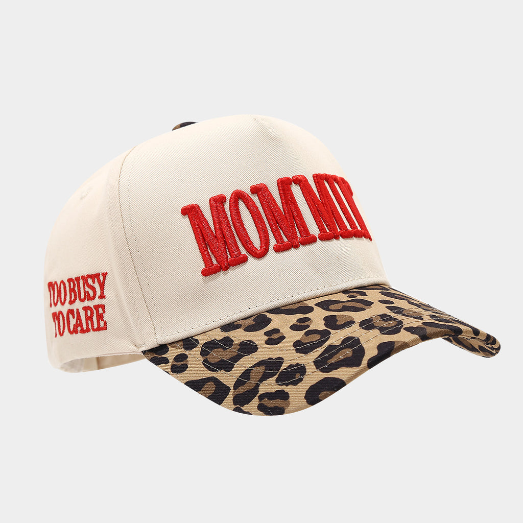 Leopard Brim Snapback Cap | "MOMO" Embroidered Baseball Hat | Y2K Streetwear Cap