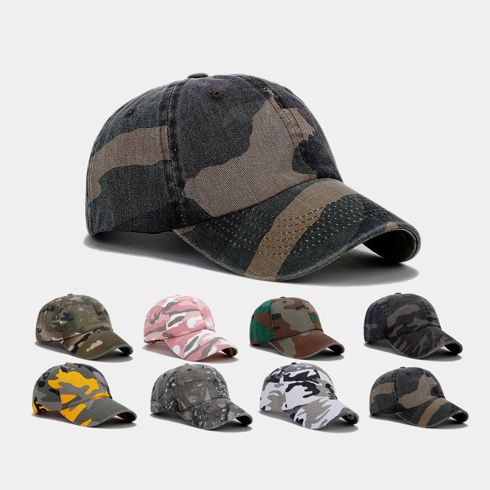 Vintage Camo Baseball Cap | Washed Tactical Dad Hat | Military Streetwear Camouflage Cap