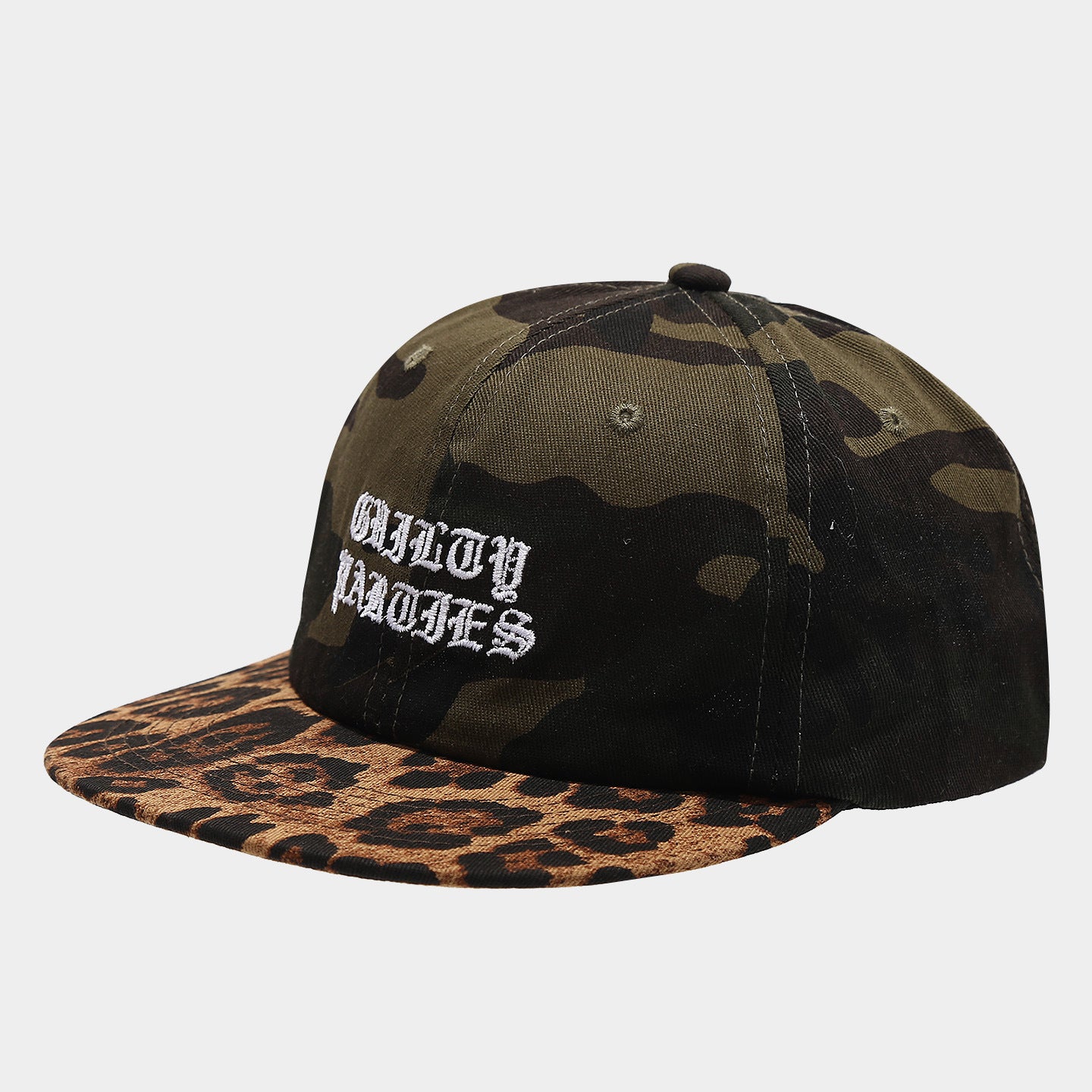 Leopard Brim Snapback Cap | Gothic Embroidery Streetwear Hat | Byerclub