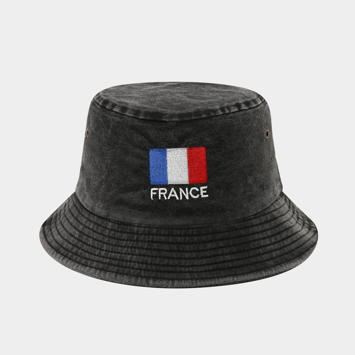 Vintage Flag Embroidery Bucket Hat | Washed Cotton Fisherman Cap | Byerclub