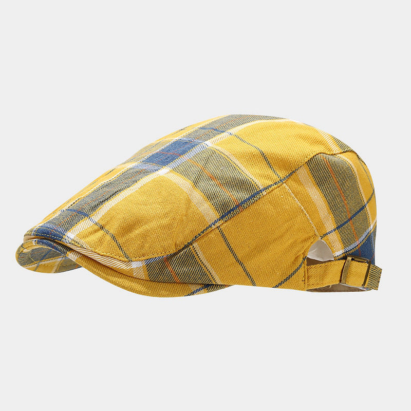 Plaid Flat Cap | 5-Color Tartan Ivy Hat