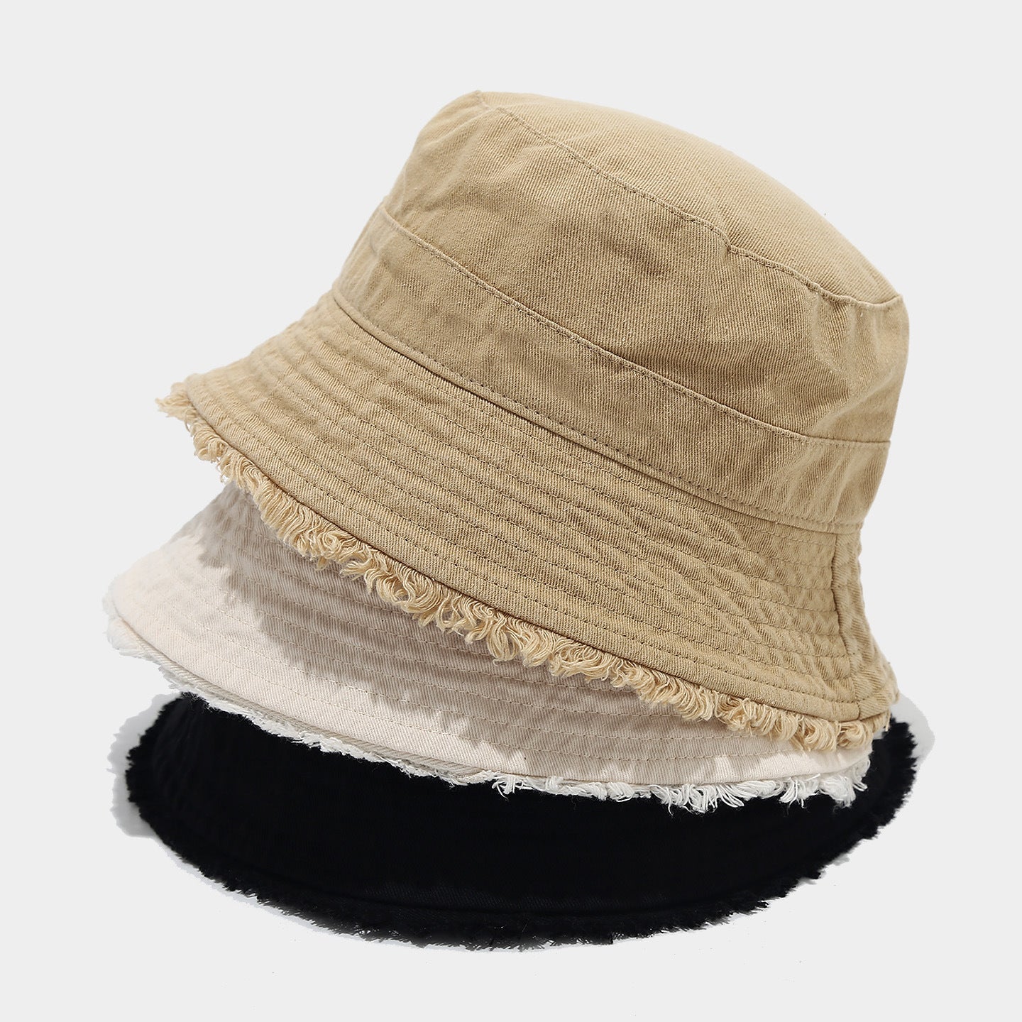 Distressed Frayed Bucket Hat | Washed Cotton Summer Cap | 4 Colors | Byerclub