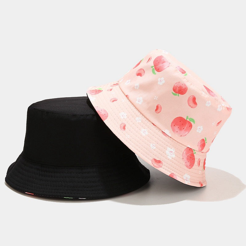 Byerclub Peach Print Reversible Bucket Hat