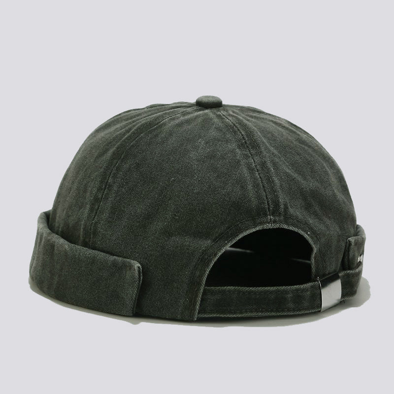 Vintage Washed Docker Cap | 4-Color Brimless Sailor Hat