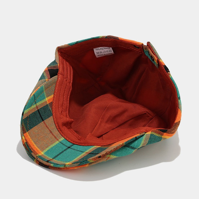 Plaid Flat Cap | 5-Color Tartan Ivy Hat