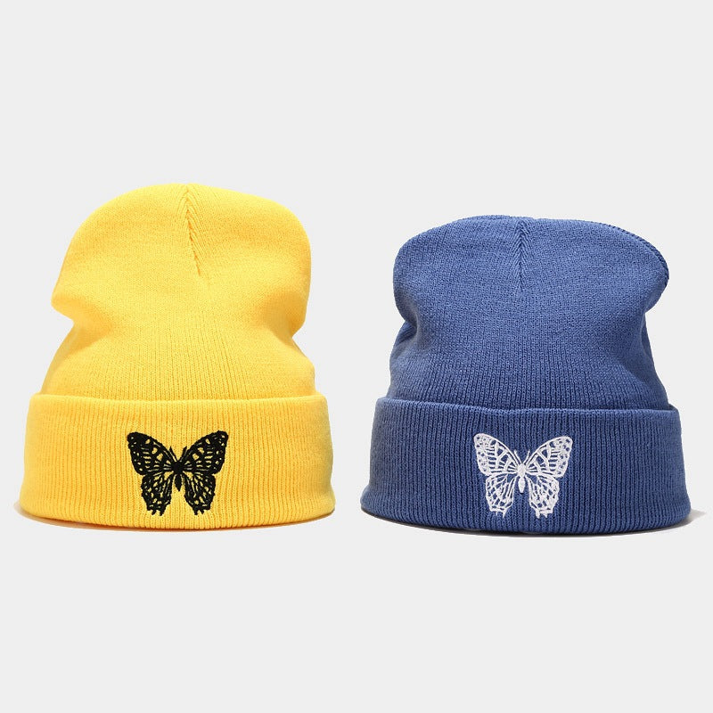 Butterfly Beanie | 7-Color Embroidered Knit Cap
