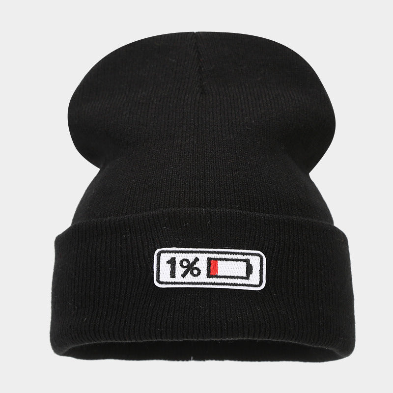 Low Battery Beanie | 1% Embroidered Knit Cap