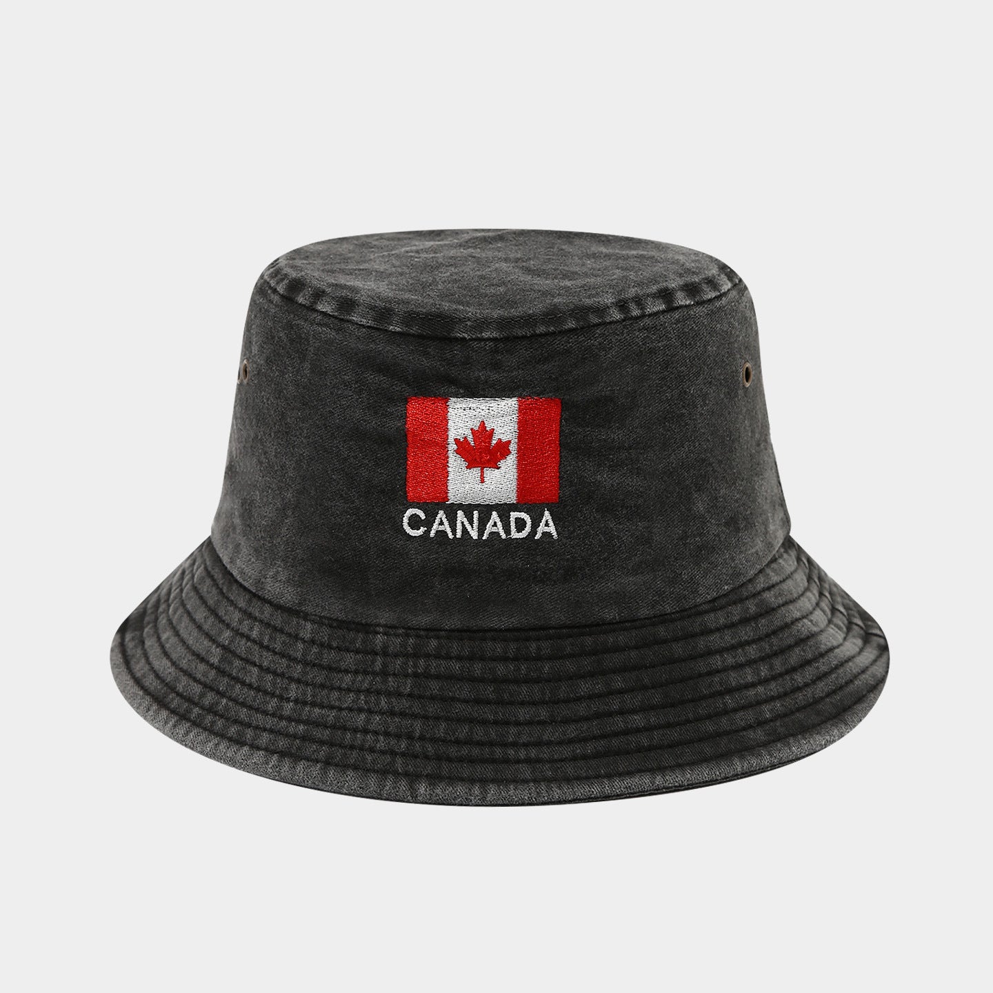Vintage Flag Embroidery Bucket Hat | Washed Cotton Fisherman Cap | Byerclub