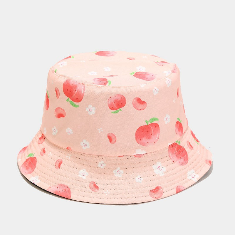 Byerclub Peach Print Reversible Bucket Hat