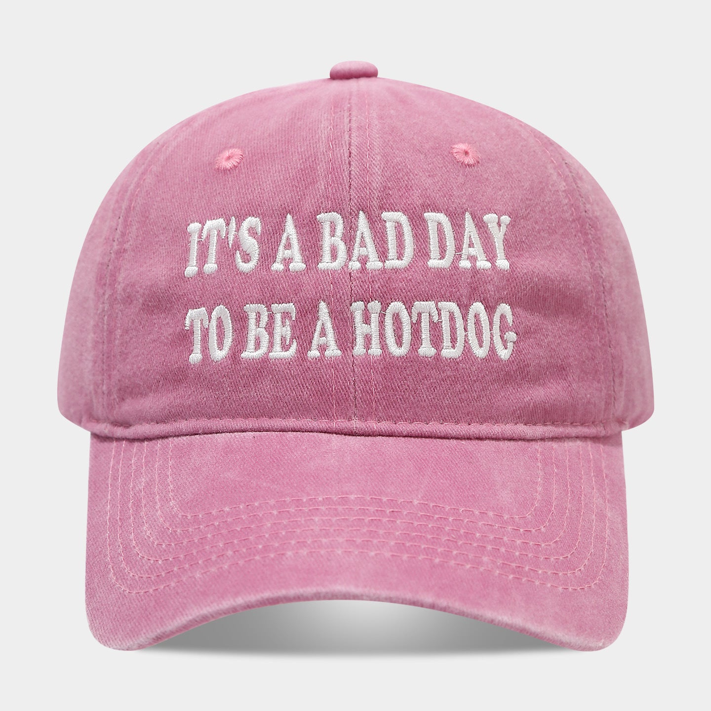 It's a Bad Day to Be a Hotdog Vintage Washed Baseball Cap | Funny Embroidered Dad Hat | 6 Colors