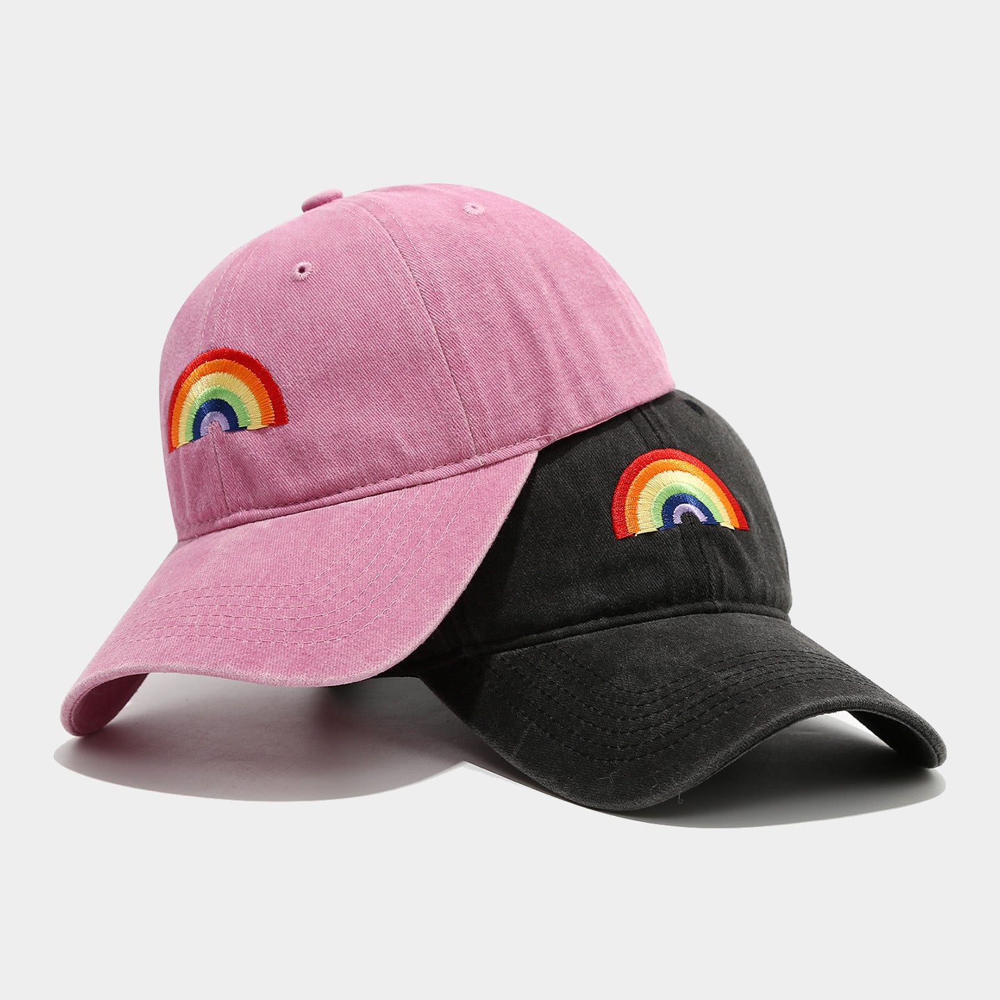 Rainbow Embroidered Cap | 4-Color Pride Dad Hat