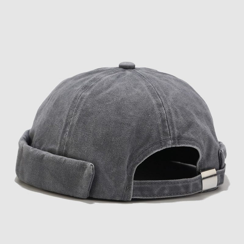 Vintage Washed Docker Cap | 4-Color Brimless Sailor Hat