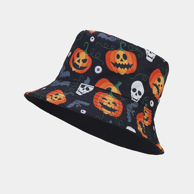 Halloween Pumpkin Bucket Hat | Spooky Print Fisherman Cap