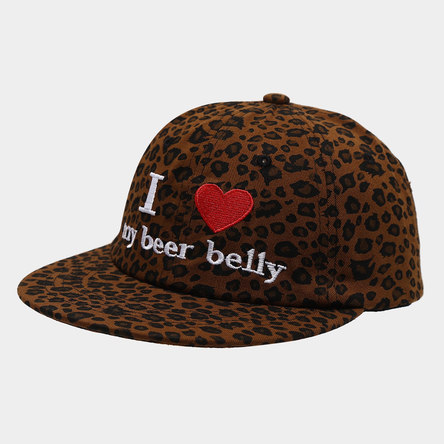 Leopard Print Baseball Cap | "I Love Beer Ball" Embroidered Heart Hat | Byerclub