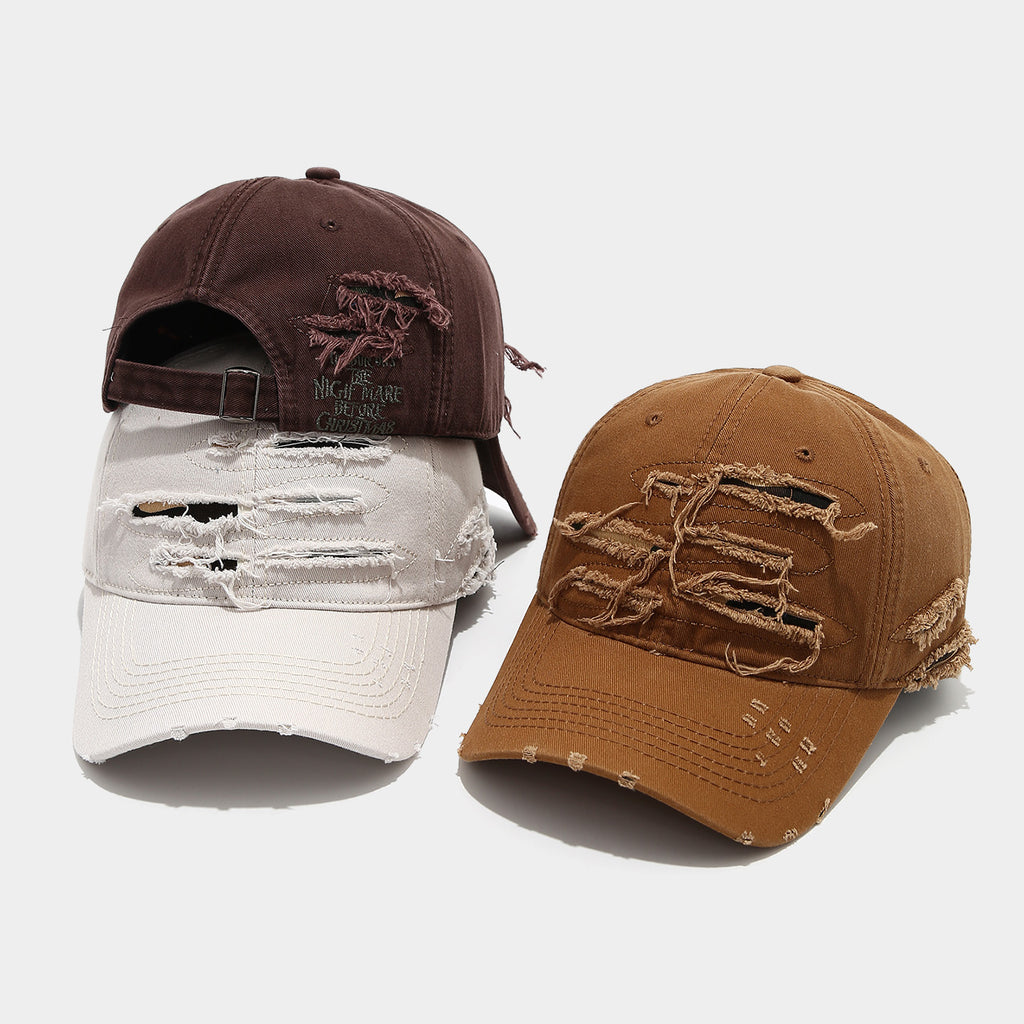 Heavy Distressed Ripped Baseball Cap | Vintage Worn Streetwear Hat | Byerclub