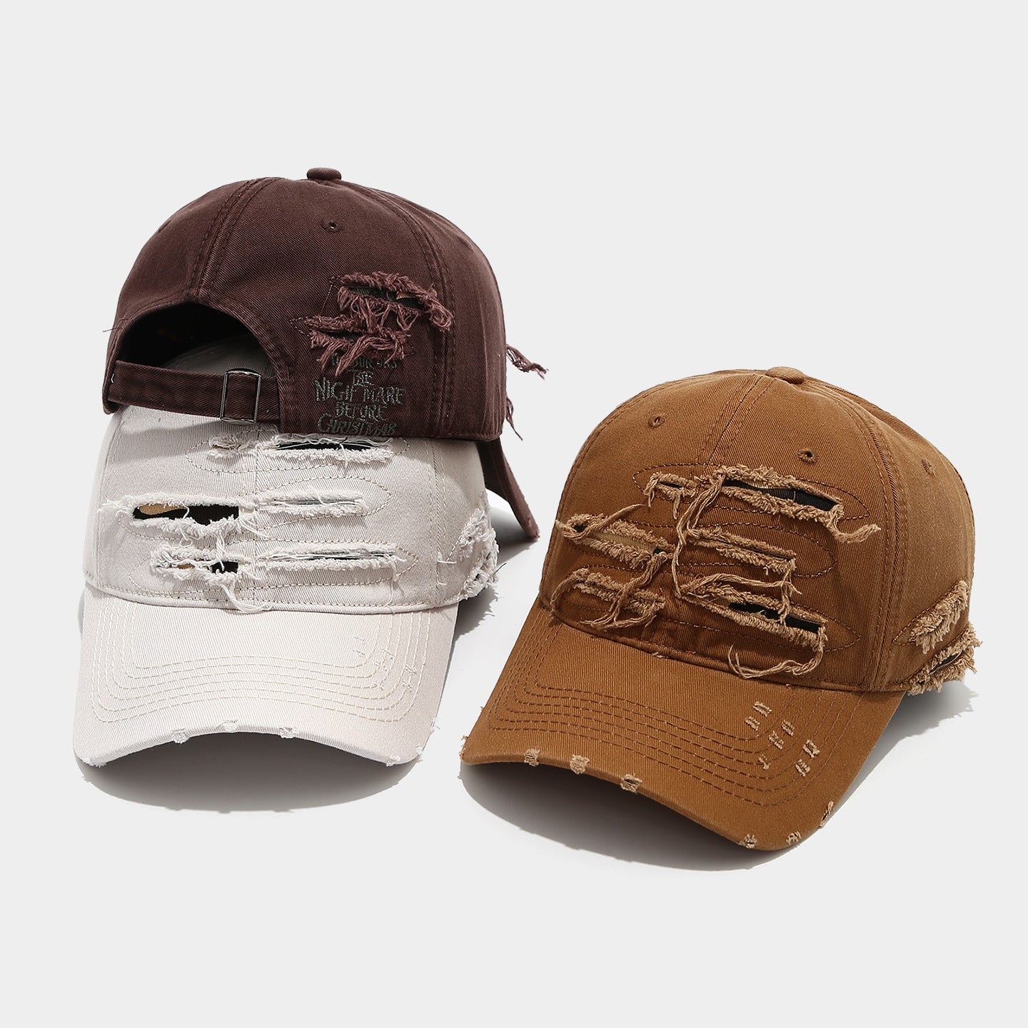 Heavy Distressed Ripped Baseball Cap | Vintage Worn Streetwear Hat | Byerclub