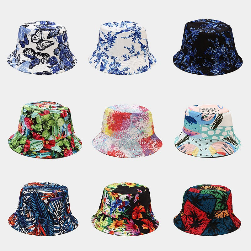 Floral Print Bucket Hat | Reversible Tropical Fisherman Cap