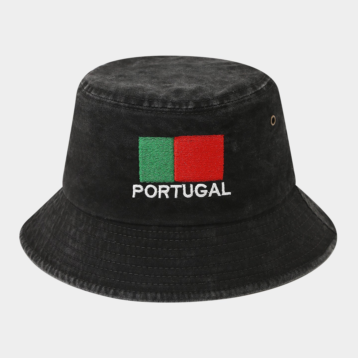 Vintage Flag Embroidery Bucket Hat | Washed Cotton Fisherman Cap | Byerclub