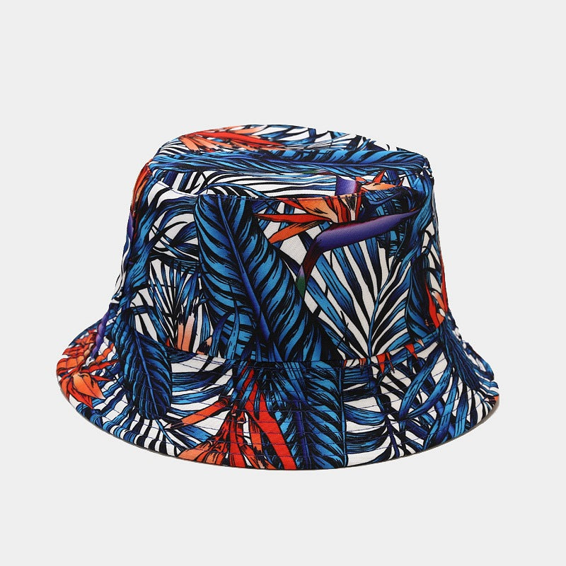 Floral Print Bucket Hat | Reversible Tropical Fisherman Cap