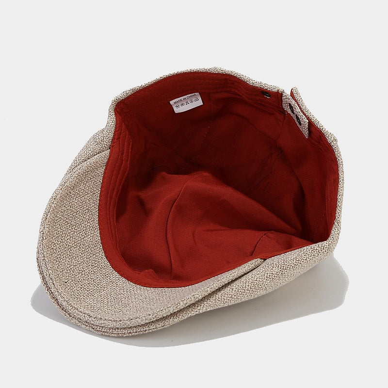 Linen Flat Cap | 5-Color Summer Ivy Hat
