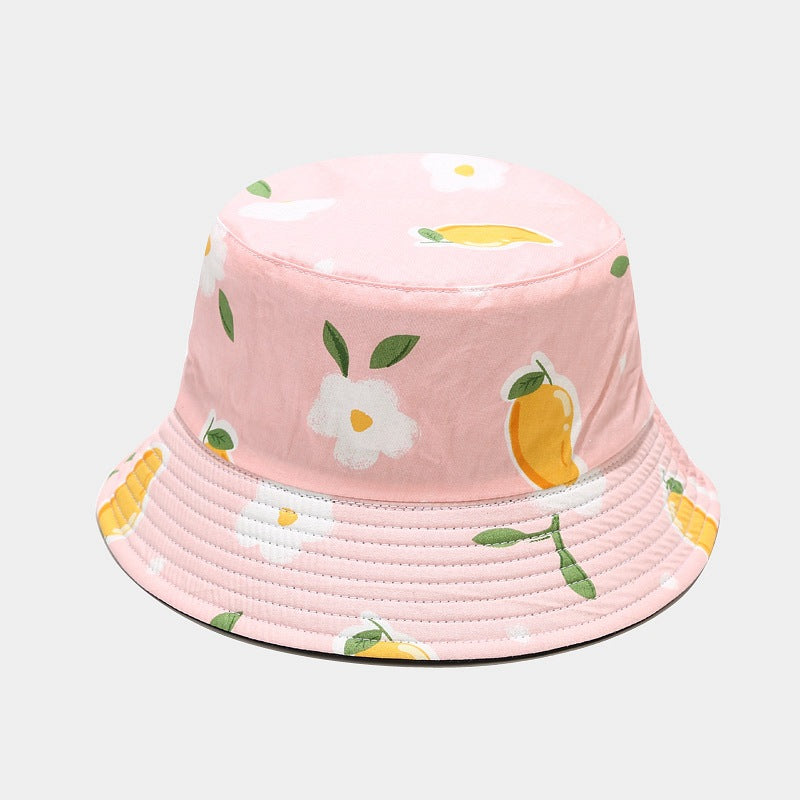 Fruit Print Bucket Hat - Mango New
