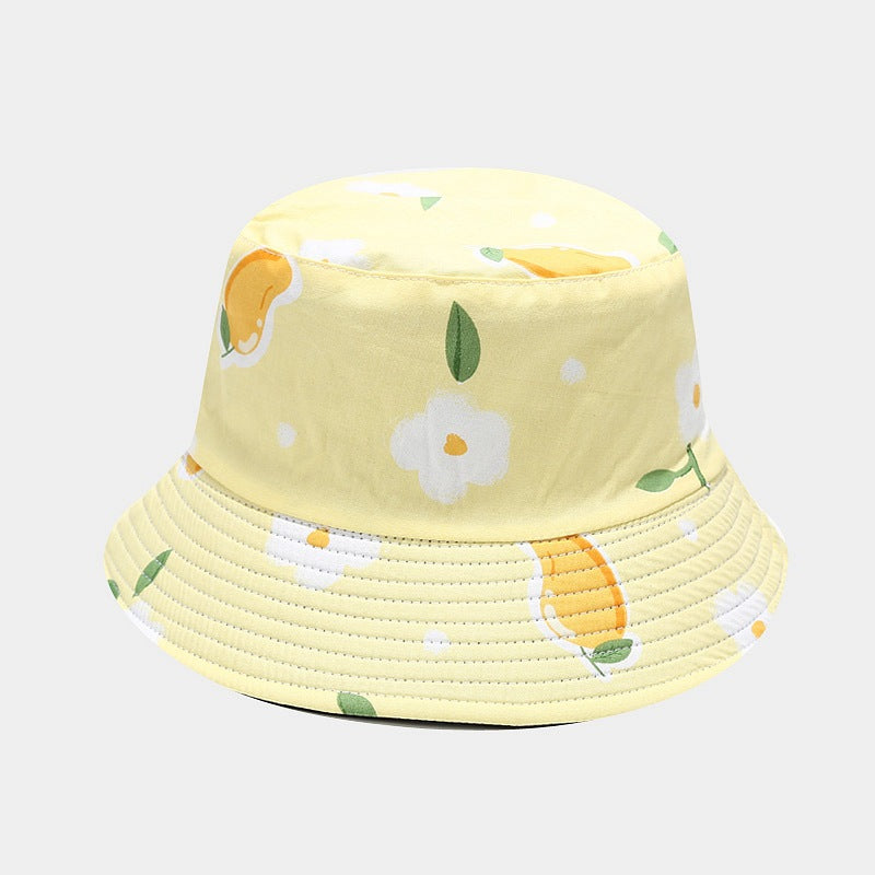 Fruit Print Bucket Hat - Mango New