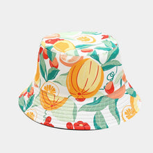 Load image into Gallery viewer, Fruit Print Bucket Hat - Peach Lemon