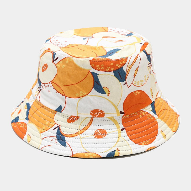 Fruit Print Bucket Hat - Peach
