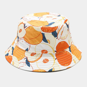Fruit Print Bucket Hat - Peach