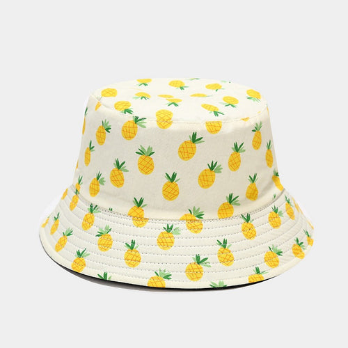 Fruit Print Bucket Hat - Small Pineapple