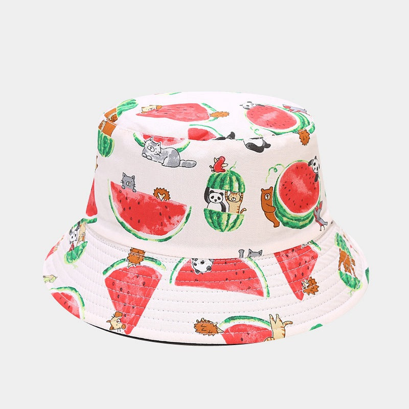 Fruit Print Bucket Hat - Watermelon Animal
