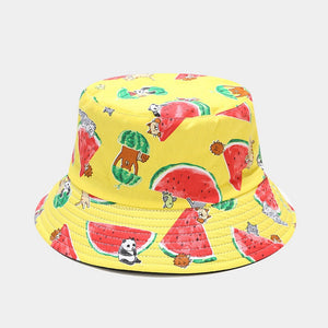 Fruit Print Bucket Hat - Watermelon Animal