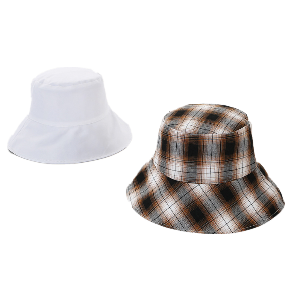 Women's Reversible Plaid Bucket Hat