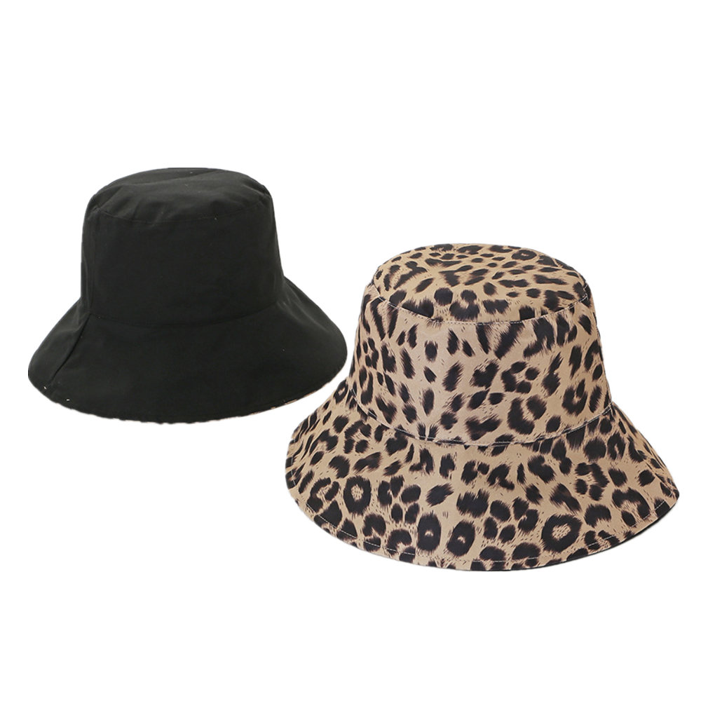 Women's Reversible Leopard Print Bucket Hat