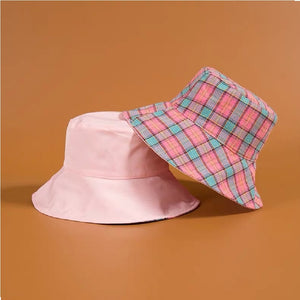 Women's Reversible Plaid Bucket Hat