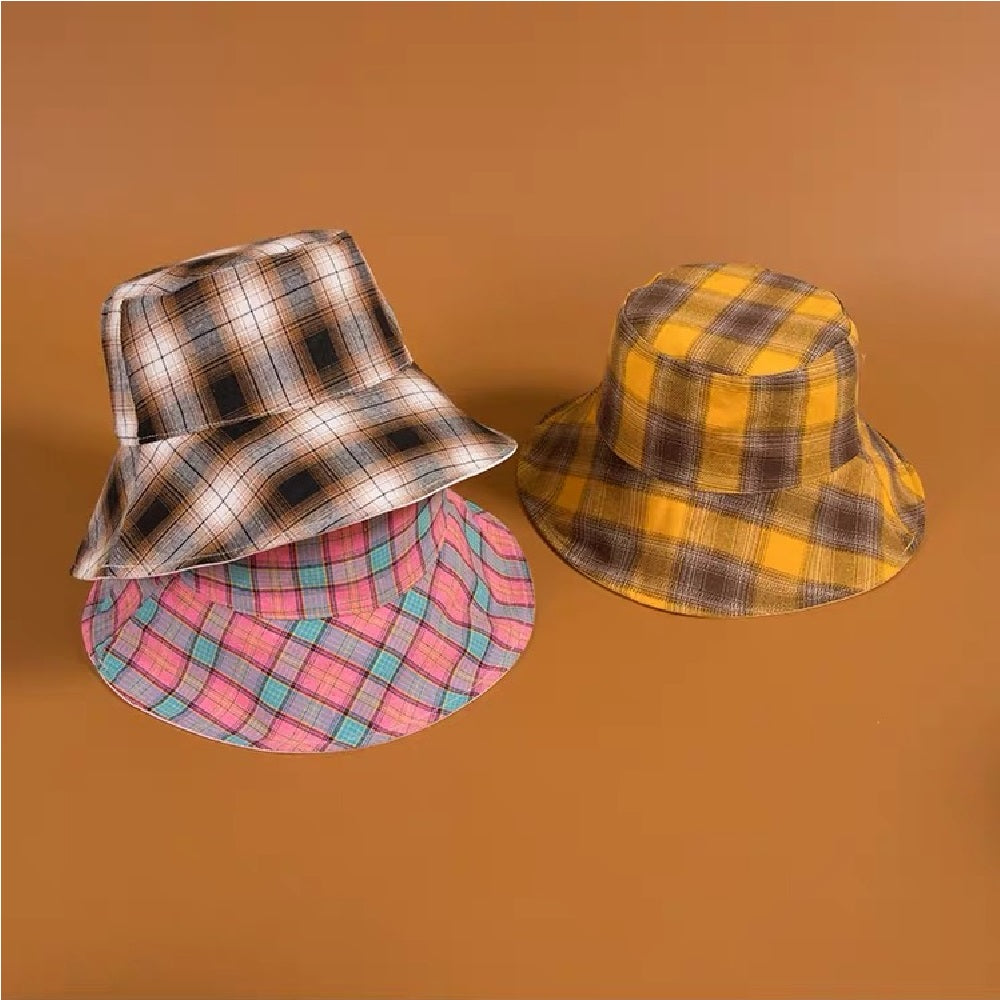 Women's Reversible Plaid Bucket Hat