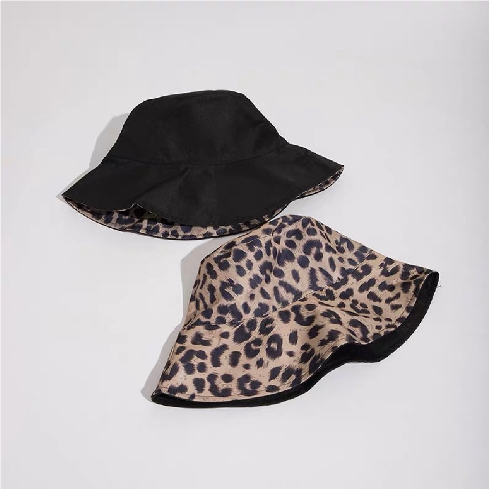 Women's Reversible Leopard Print Bucket Hat