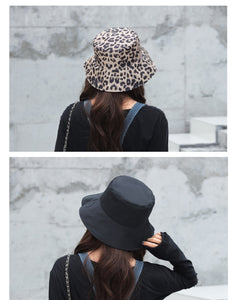 Women's Reversible Leopard Print Bucket Hat