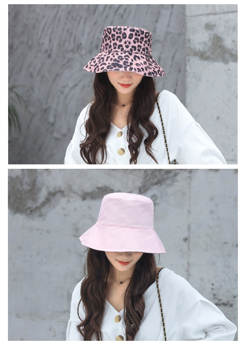 Women's Reversible Leopard Print Bucket Hat