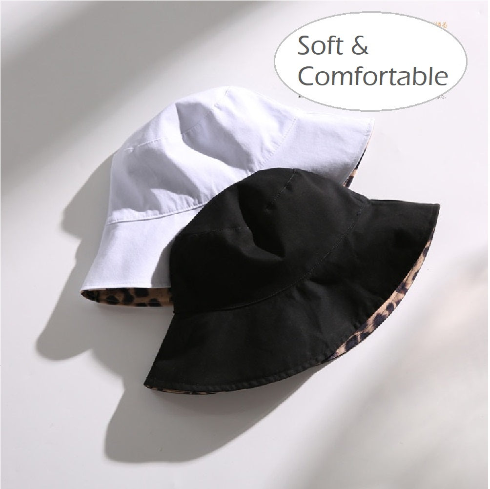 Women's Reversible Leopard Print Bucket Hat