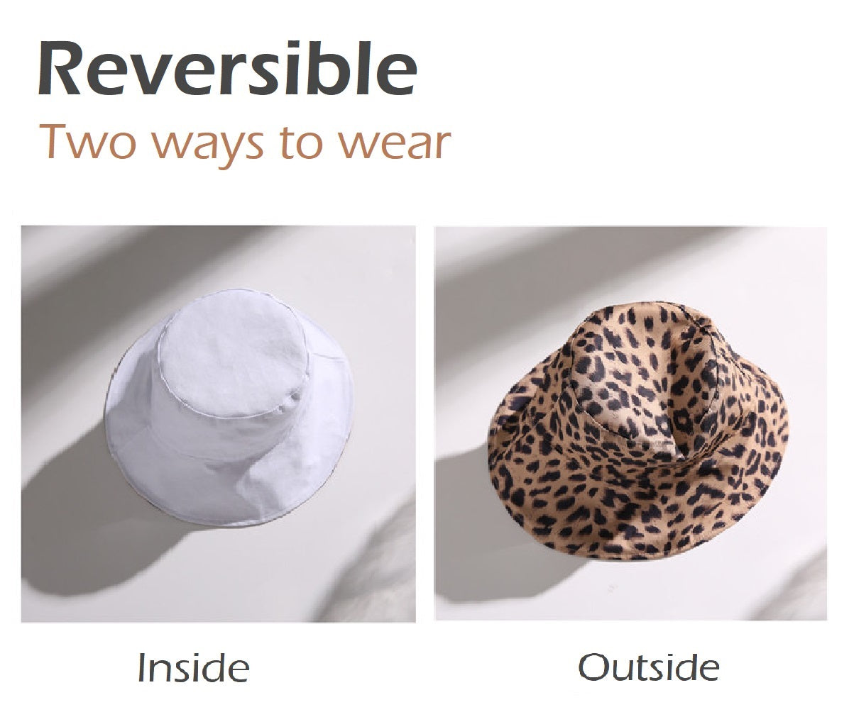 Women's Reversible Leopard Print Bucket Hat